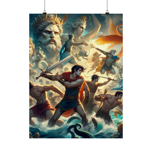 Classical Mythology Wall Art Print | Matte Vertical Posters for Home Decor, Greek Art, Gift for Mythology Lovers