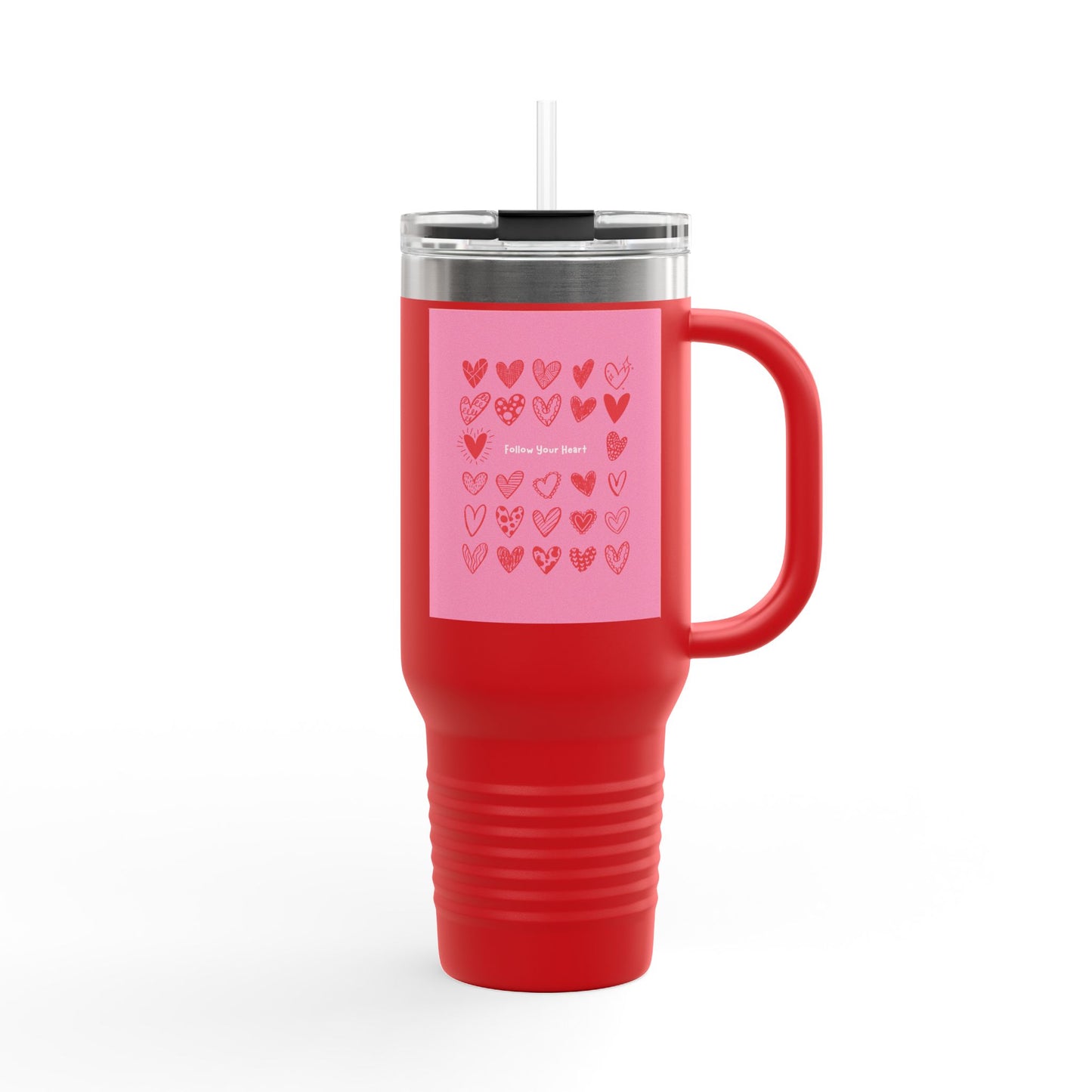 'Follow Your Heart' Insulated Travel Mug - 40oz, Perfect for Coffee Lovers & Travelers