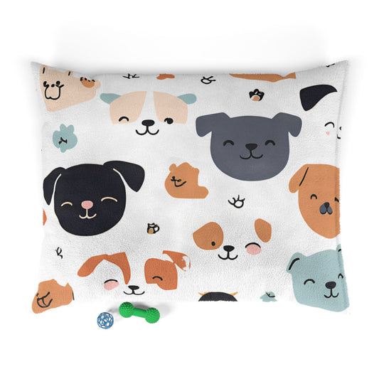 Cozy Pet Bed with Cute Dog Faces - Ideal for Dog Lovers & Pet Owners