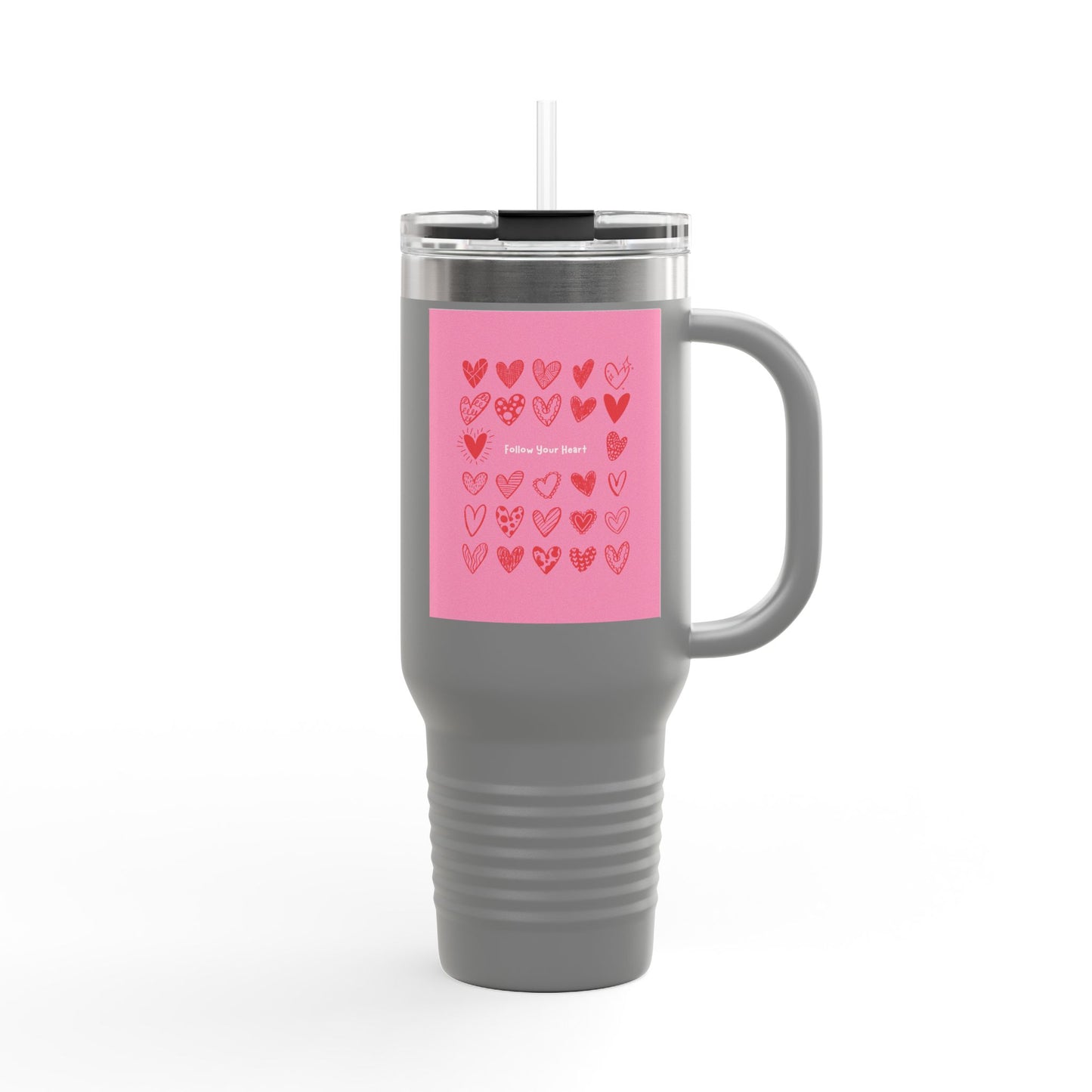 'Follow Your Heart' Insulated Travel Mug - 40oz, Perfect for Coffee Lovers & Travelers